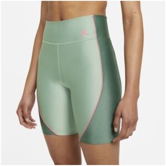 Jordan Pants - Nike Jordan Women's Green Stretch Essentials Bike Shorts Tight Fit Sporty Gym